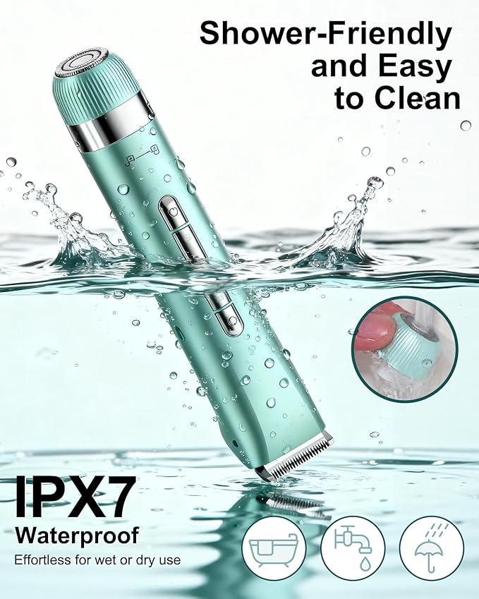 Bikini Trimmer Women 2-in-1 Electric Lady Shavers for WomenSmooth &amp Flawless Facial Hair Remover &amp Eletric Shaver for Face Bikini Line Body &amp Legs Waterproof USB Rechargeable Ideal