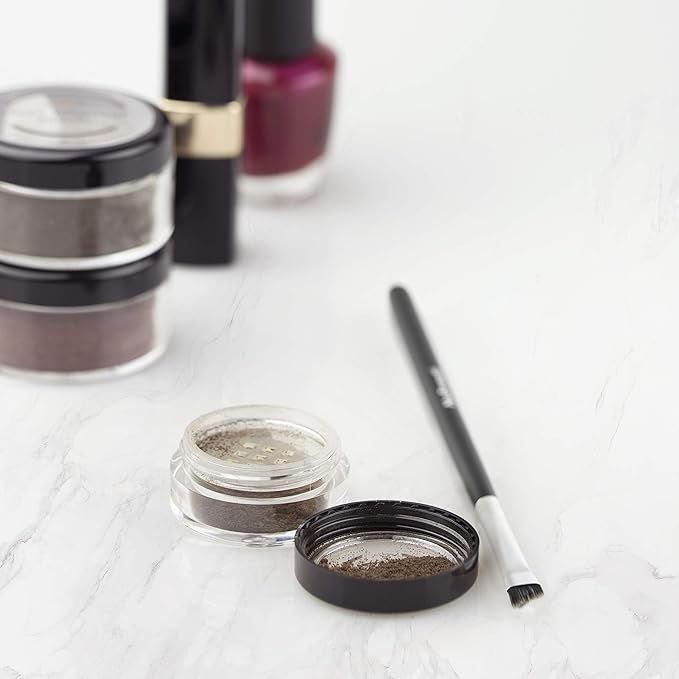 Natural Eyebrow Powder Eyebrow Kit ? Mica Brow Powder Eyebrow Makeup Kit with Professional Angled Eyebrow Brush ? 10 Natural Shades ? No Parabens or Chemicals ? Eyebrow Shaper Kit by NuBeauti