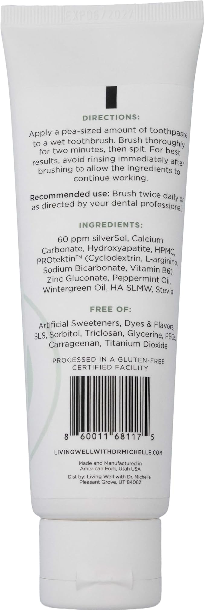 Hydroxyapatite Toothpaste ? Fluoride-Free Remineralizing Formula with PROtektin ? Supports Enamel Strength Oral Microbiome &amp Gum Health ? Mint ? 4 oz