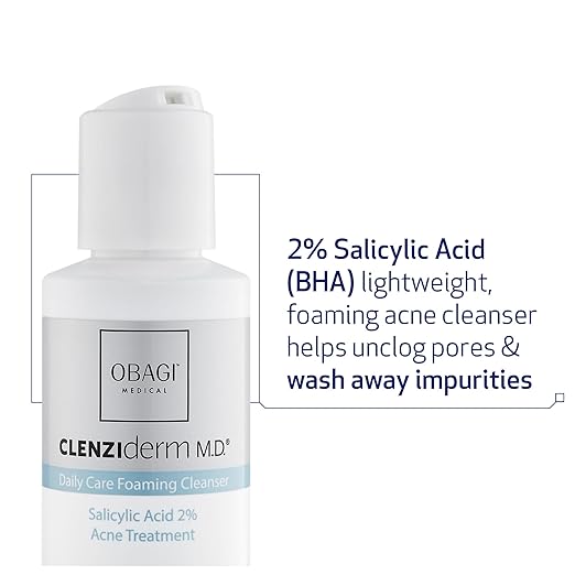 Obagi CLENZIderm M.D. Daily Care Foaming Acne Cleanser ? Acne Treatment with 2% Salicylic Acid (BHA)