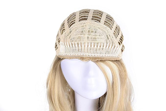 Onedor 23 Curly Hair Women Ladies 3/4 Half Wig Premium Japanese Synthetic fibers Wigs with Secured Mesh Head Cap (1416T)