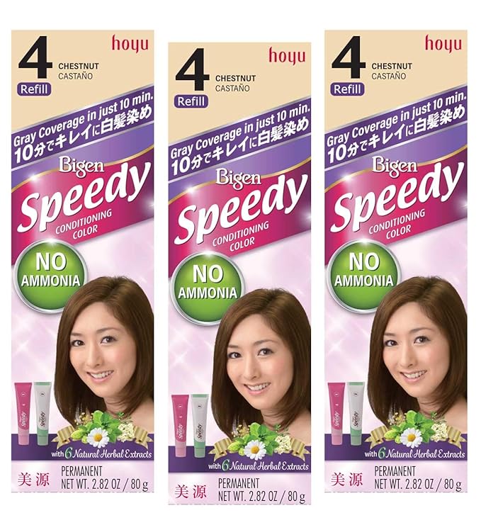 Bigen Speedy Conditioning Color Refill: 4 Chestnut - 3 Pack
