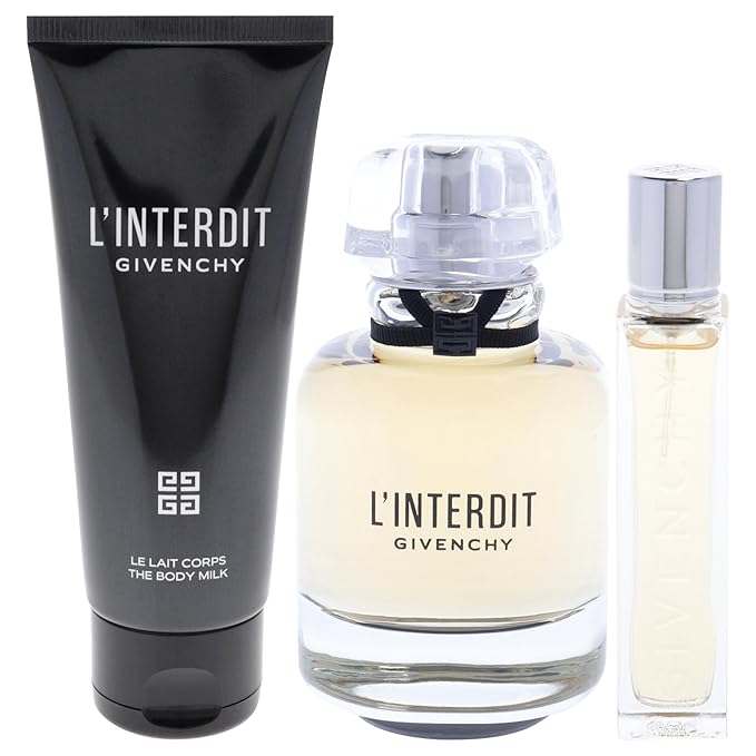 Givenchy LInterdit for Women - 3 Pc Gift Set 2.7oz EDP Spray 0.42oz EDP Spray 2.5oz Body Milk
