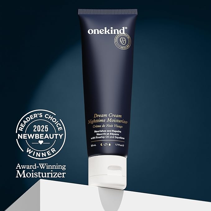 Onekind Dream Cream Night Moisturizer ? Hydrating Anti-Aging Face Cream with Squalane Rosehip &amp Shea Butter ? Fragrance-Free Vegan for Dry &amp Sensitive Skin ? 1.7 oz