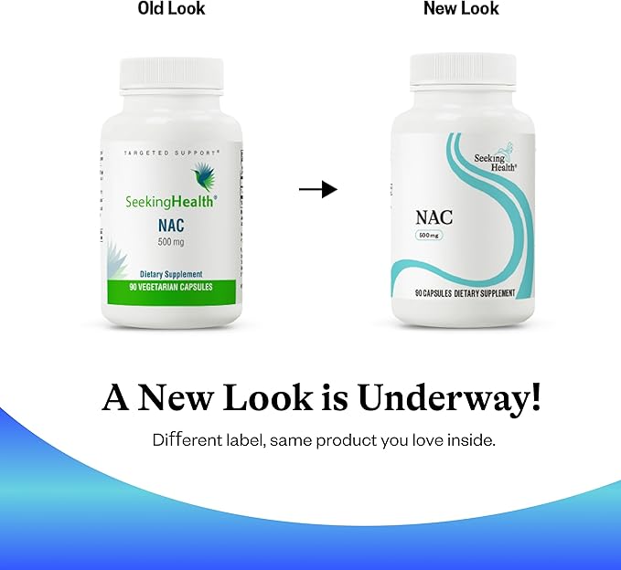 NAC | 500 mg N-Acetyl-L-Cysteine | Powerful Detoxifying Action| 90 Easy-To-Swallow Capsules | Free of Common Allergens | Seeking Health