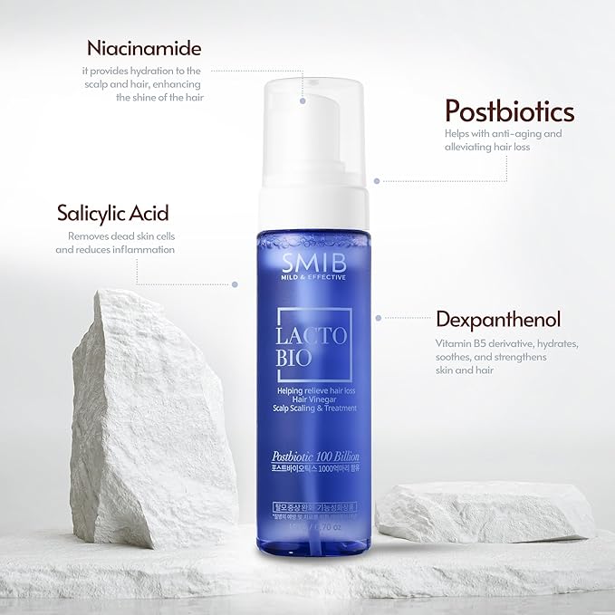 SMIB Lactobio Hair Vinegar ? Deep Cleansing Scalp Treatment with Apple Vinegar Removes Sebum &amp Impurities Reduces Scalp Odor Improves Scalp Health 190g