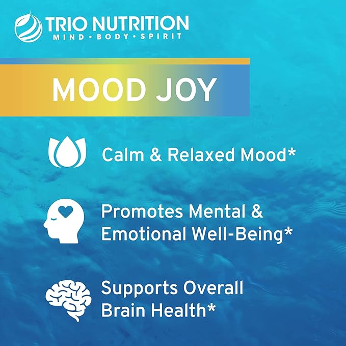Trio Mood Joy | Premium 5-HTP St Johns Wort Ashwagandha &amp Turmeric | Ashwagandha Capsules to Promote Natural Calm &amp Relaxed Mood | Mood Support Supplement | 60 Day Supply*