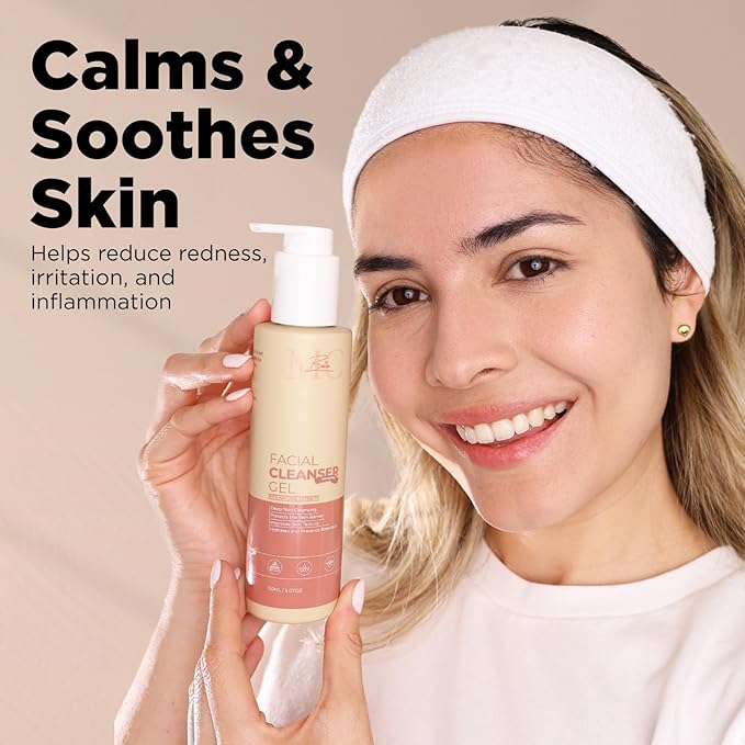 MC Belle Facial Cleanser for All Skin Types - Non-Scented &amp Peppermint Cleanser with Sodium Hyaluronate Organic Milk Thistle &amp Willow Bark Extract for Acne Treatment Deep Cleansing (Non Scen