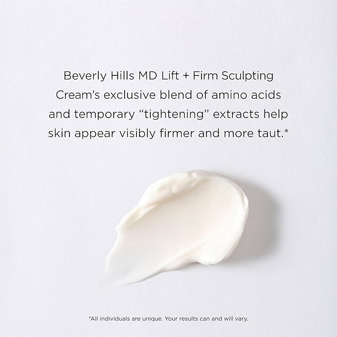 Beverly Hills MD Lift &amp Firm Sculpting Cream- Tighten &amp Tone Skin Anti-Aging Lotion for Smooth Moisturized Complexion- Lift and Smooth Face Neck D?collet? w/Silk Peptides + Aloe Vera Vit