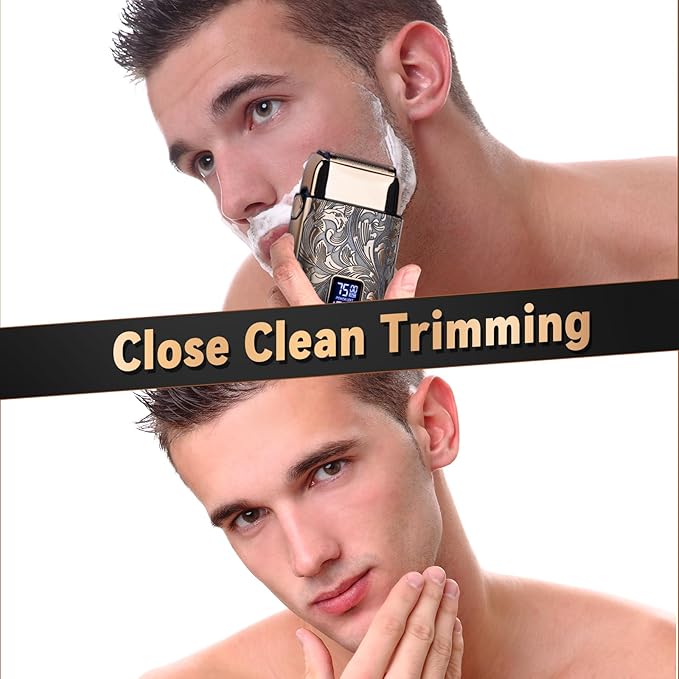 Ufree Close Shave Electric Foil Shavers for Men 3-Speed Electric Razor Bald Head Shavers Face Shaving Beard Trimmer with LCD Display Gifts for Men