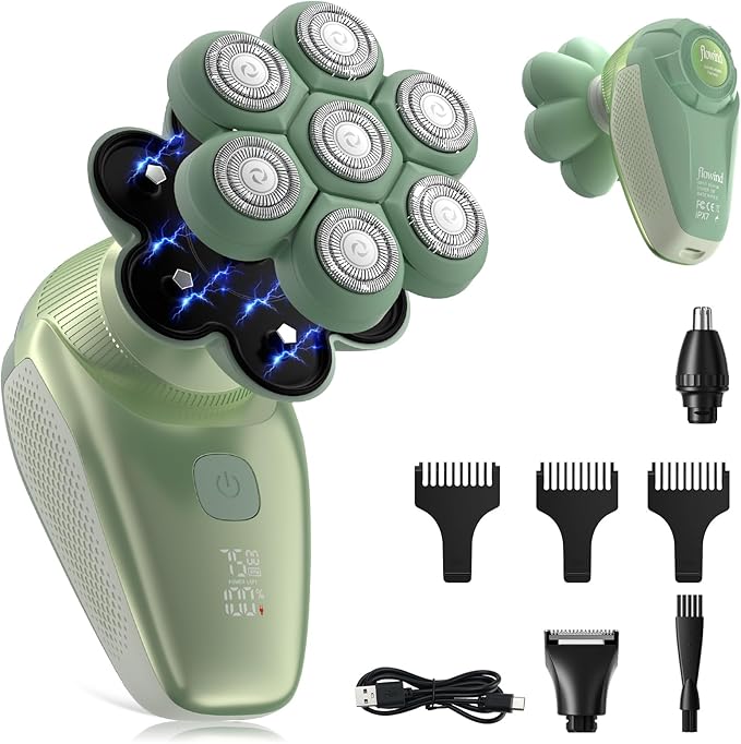 3-in-1 Groomer Shaver for Men Bald Head Shaver &amp Beard Trimmer Men?™s Electric Shavers Wet/Dry IPX7 Waterproof 120-Min USB Rechargeable Razor for Face &amp Body Ideal Grooming Gift Set for Men