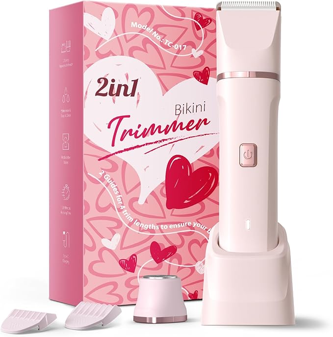 Bikini Trimmer for Women - Painless Electric Razors for Silk SkinCordless Body Shaver for TripReplaceable Lady Facial Razor IPX7 Waterproof&ampEasy Cleaning Stocking Stuffers Christmas Gifts