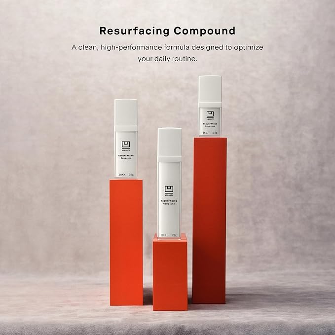 U Beauty Resurfacing Compound Serum - Renew &amp Illuminate Face Serum - Advanced 8-in-1 Formula with Vitamin C Retinol Hyaluronic Acid &amp Peptides - Targets Fine Lines Pores 0.5 fl oz