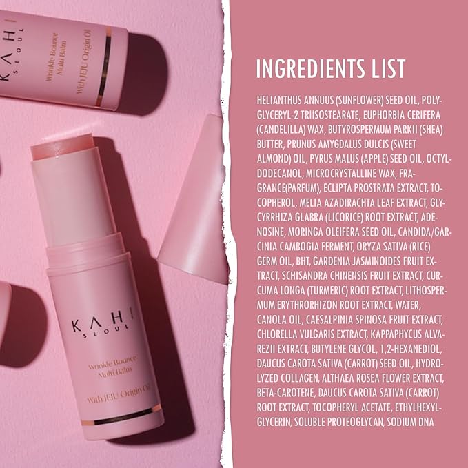 KAHI Wrinkle Bounce Multi Balm - DUO EDITION | All-in-One Hydrating Balm Eye Cream Make Up Base &amp Moisture Stick | Daily Moisturizer Stick with Salmon-derived sodium DNA (0.32 oz - Pack of 2)