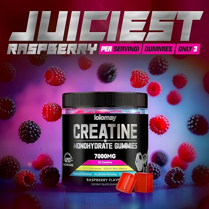 Creatine Monohydrate Gummies Creatine Complex for Men &amp Women for Improve Endurance Strength &amp Recovery with L-Glutamine Beta-Alanine Vitamin B12 Sugar-Free Vegan No Bloating GMP-certi