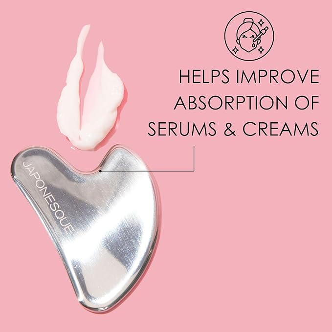 JAPONESQUE SKINTherapy Contouring Facial Tool V Roller for Lymphatic Drainage Facial Massage Relieves Tension and Improves Absorption of Skin Care Products