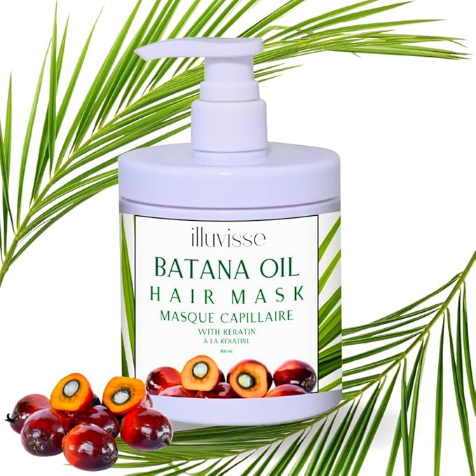 Batana Oil Deep Conditioning Hair Mask - Keratin Infused For Damaged Dry Hair - Intense Hydration and Repair - Organic Batana Oil for Hair Growth - 500mL