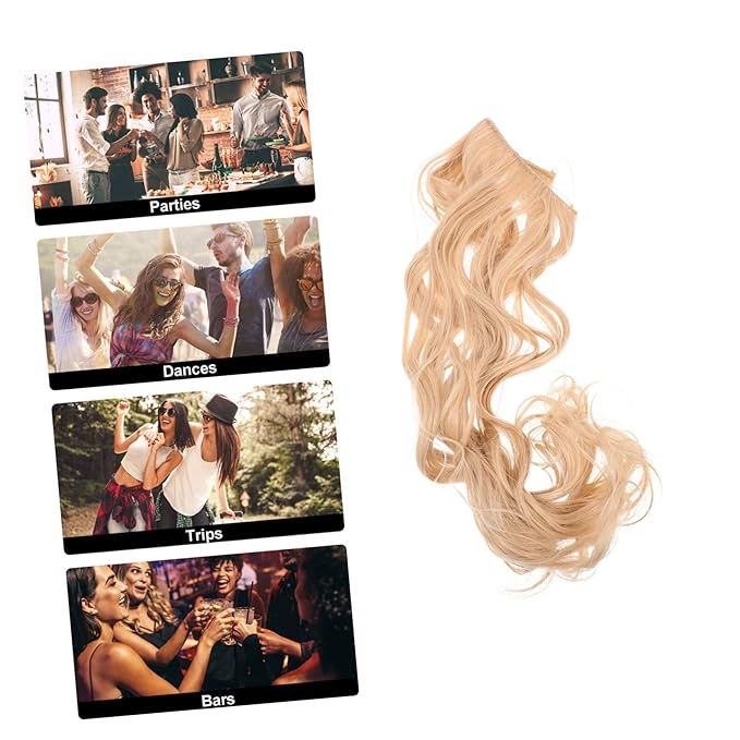 Baluue 4pcs Wavy Hair Extensions for Women Natural Look Clip Hair Pieces Comfortable for Unique Hairstyles Easy to Use