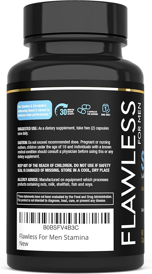Stamina | Extra Firm Hard On Pills | Fast Acting L-Arginine L -Citrulline &amp Nitric Oxide Supplement for Men | Promotes Male Vitality Blood Flow and Endurance | 60 Capsules
