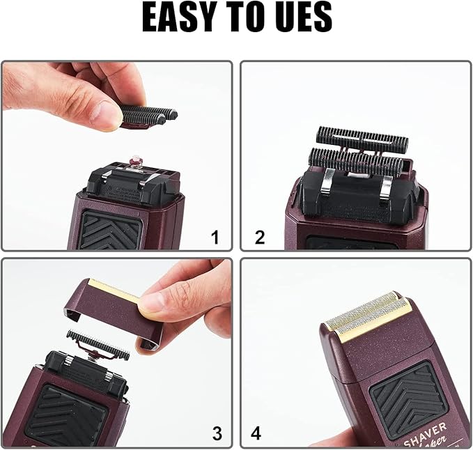 Professional 5 Star Series Finale Shaver Replacement Foil and Cutter Bar Assembly Compatible with wahl Foil Heads 7031-100/7043-100Fit for #8061 8164 Shaver (red 3 Pack)