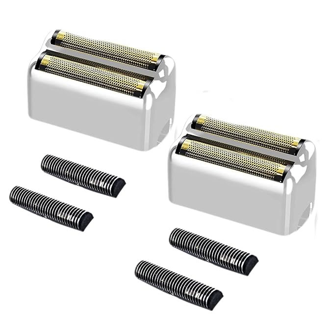 Professional Replacement Foil and Cutters for BaBylissPRO Barberology Double Foil Shaver Compatible with BaBylissPRO Barberology FXFS2 Shaver (silver)