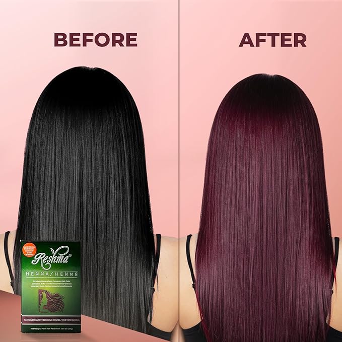 Reshma Beauty 30 Minute Henna Hair Color Infused with Organic Henna Lawsonia Inermis 100% Gray Coverage for Soft Shiny Hair Plant-Based Hair Dye?12.6 oz Pack of 12 (Burgundy)
