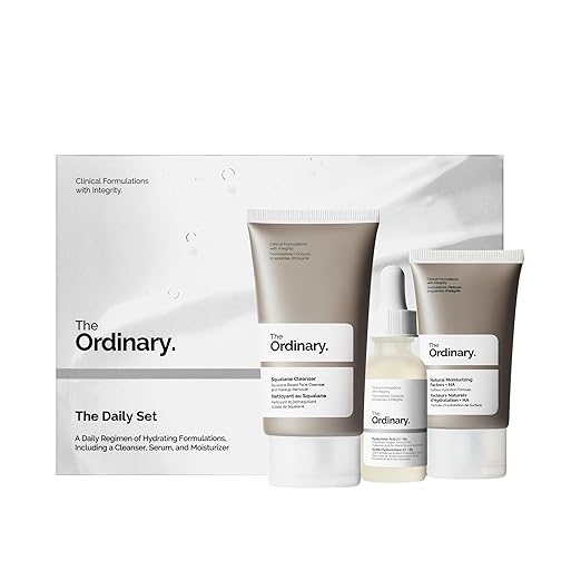 The Ordinary The Daily Set Daily Skincare Routine with Squalane Cleanser Hyaluronic Acid 2% + B5 and Natural Moisturizing Factors + HA | Skin Care Set