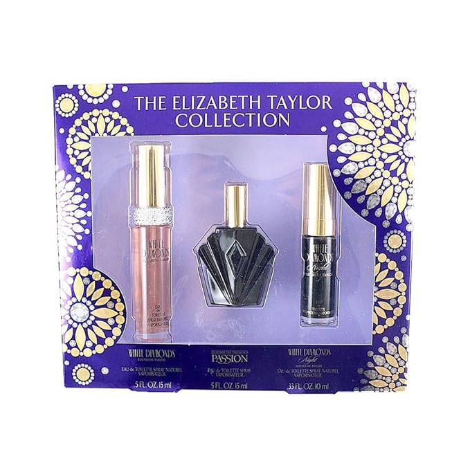 Elizabeth Taylor Fragrance Collection Eau de Toilette 3-Piece Set for Women (White Diamonds White Diamonds Night Passion