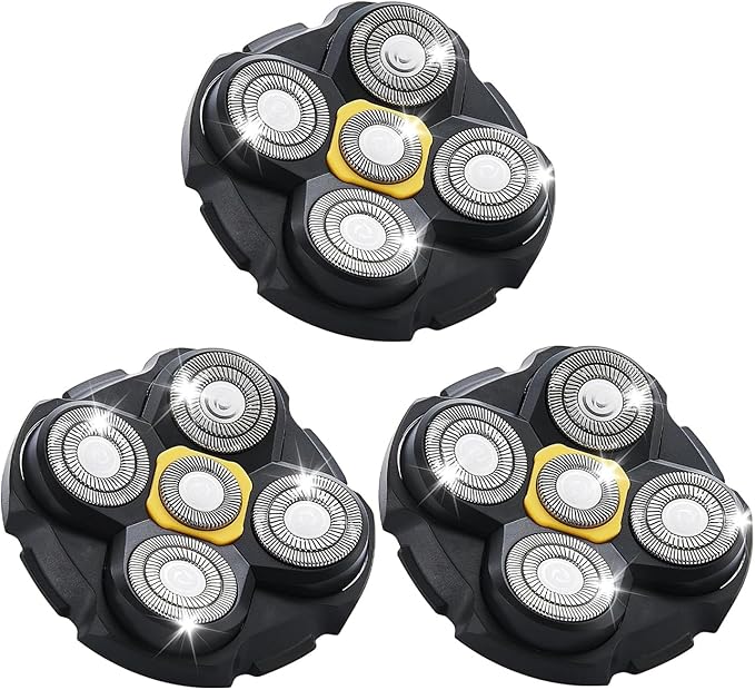 Shaver Replacement Heads Compatible with Microtouch Titanium Head Shaver for Bald Men 3 Pack