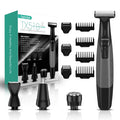 VOYOR Beard Trimmer for Men Electric Razor Nose Face Body Hair Trimmer with Adjustable Length Combs All in 1 Rechargeable Mens Grooming Kit Cordless Electric Shaver Wet/Dry TX510 (Grey)