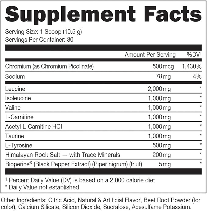 Bucked Up- BCAA RACKED??Branch Chained Amino Acids | L-Carnitine Acetyl L-Carnitine GBB | Post Workout Recovery Protein Synthesis Lean Muscle BCAAs That You Can Feel! 30 Servings (Blood Raz)