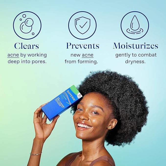 Differin Acne Skin Care Kit Differin Gel Retinoid Acne Treatment for Face with 0.1% Adapalene &amp 5% Benzoyl Peroxide Face Wash &amp Body Wash Designed for Pimple and Acne Prone Skin