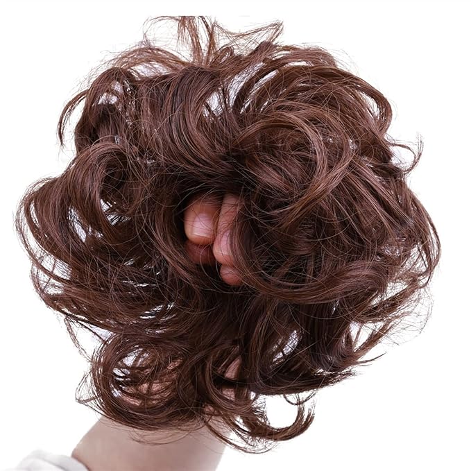 FRANCES Fake Hair Bun 1 Pack Synthetic Donut Bun Messy Bun Hair Slices Curly Wavy Headbands Women Bun Wig Synthetic Wig Hair Extensions Hair Accessories (Color : 33)