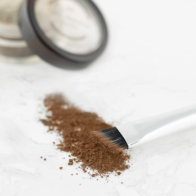Natural Eyebrow Powder Eyebrow Kit ? Mica Brow Powder Eyebrow Makeup Kit with Professional Angled Eyebrow Brush ? 10 Natural Shades ? No Parabens or Chemicals ? Eyebrow Shaper Kit by NuBeauti
