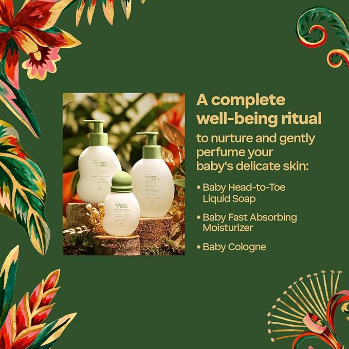 Natura ? Mom &amp Baby Triple Care Set ? Brazilian Vegan Hypoallergenic &amp Dermatologist Tested ? Moisturizer Cleanser &amp Cologne ? Mom &amp Baby Bath &amp Body Essentials