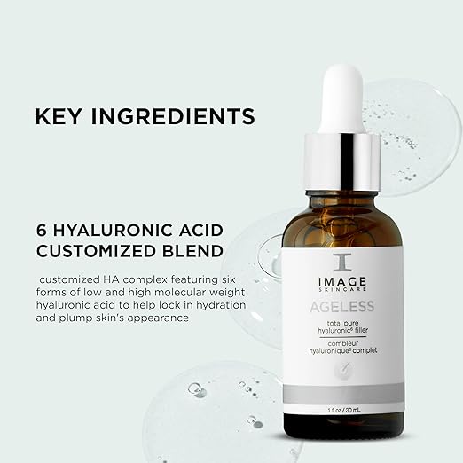 IMAGE Skincare AGELESS Total Pure Hyaluronic 6 Filler Facial Hydration Serum Fill in Look of Fine Lines and Smooth Appearance of Wrinkles 1 fl oz