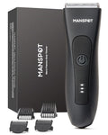 MANSPOT Manscape Groin &amp Body Hair Trimmer for Men Electric Ball Pubic Trimmer ShaverManscape Kit with 4 GuardReplaceable Ceramic Blade HeadsWaterproof Wet/Dry Shaver90 Minutes Shaving