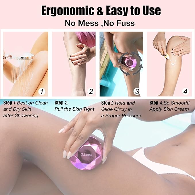 Crystal Hair EraserPainless Nano Hair Remover ExfoliationGentle and Efficient Glass Hair Removal Device Without WaxingNatural Epilator for Women and Men(Rose Pink)