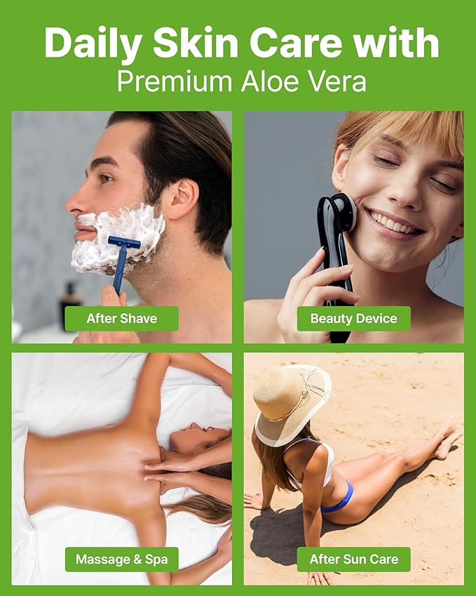 CUTIE MANGO Aloe Vera Soothing Gel 1000ml (35.27oz) | Quick Hydration &amp Moisturizing | Natural Aloe Vera | Face Hair Body After Shave Korean Daily Skincare All Skin Types Family Size (Made in Kore