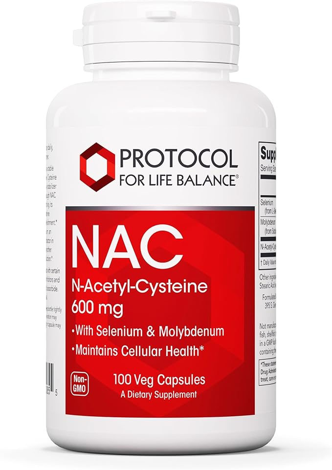 Protocol NAC with Selenium and Molybdenum - Glutathione Brain and Lung - 100 Veg Caps
