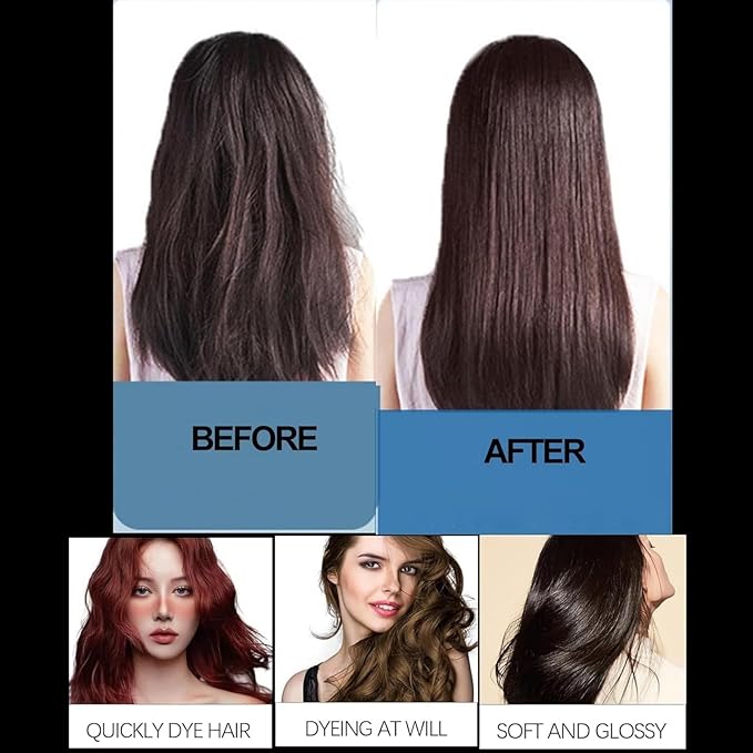 Hair Dye Shampoo Caviar Protein Hair Dye Caviar Hair Colour Cream Long-Lasting Natural Plant-Based Hairs Coloring Cream for Women Men