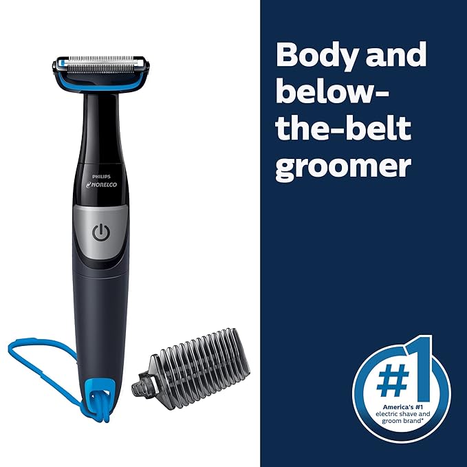 Philips Norelco Bodygroom Series 1100 BG1026/60 Showerproof Body Hair Trimmer and Groomer for Men