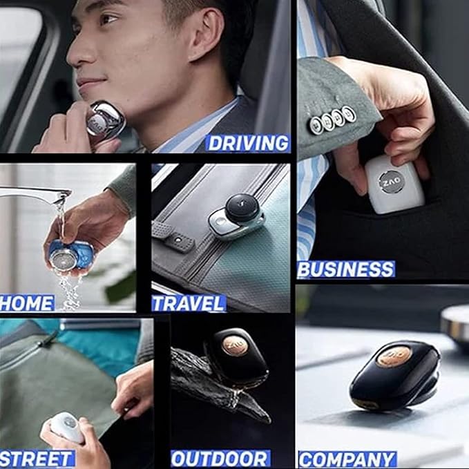Electric Razor for Men Mini-Shave Portable Electric Shaver Pocket Size Portable Shaver Wet and Dry Razor USB Rechargeable Shaver Charging Easy One-Button Use Suitable for Home Car Travel (Silver)
