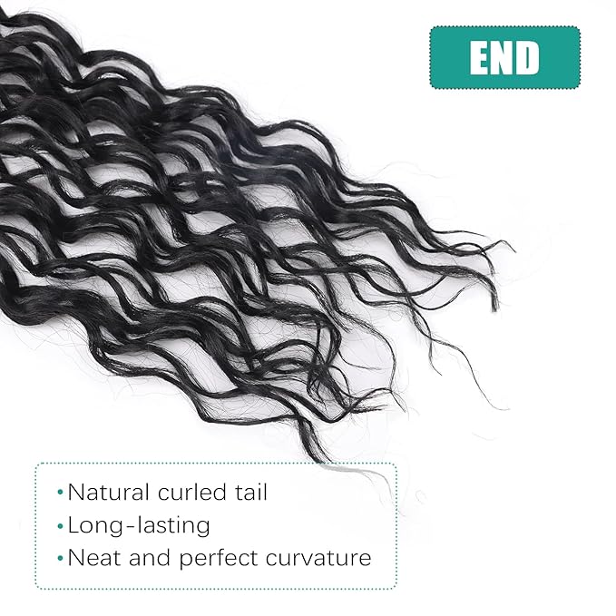 Faux Locs Crochet Hair for Black Women Goddess Locs Crochet Hair Pre Looped 14 Inch 8 Packs Soft Locs Crochet Braids With Curly Ends Deep Wave Hair Extensions(14 Inch 2#)