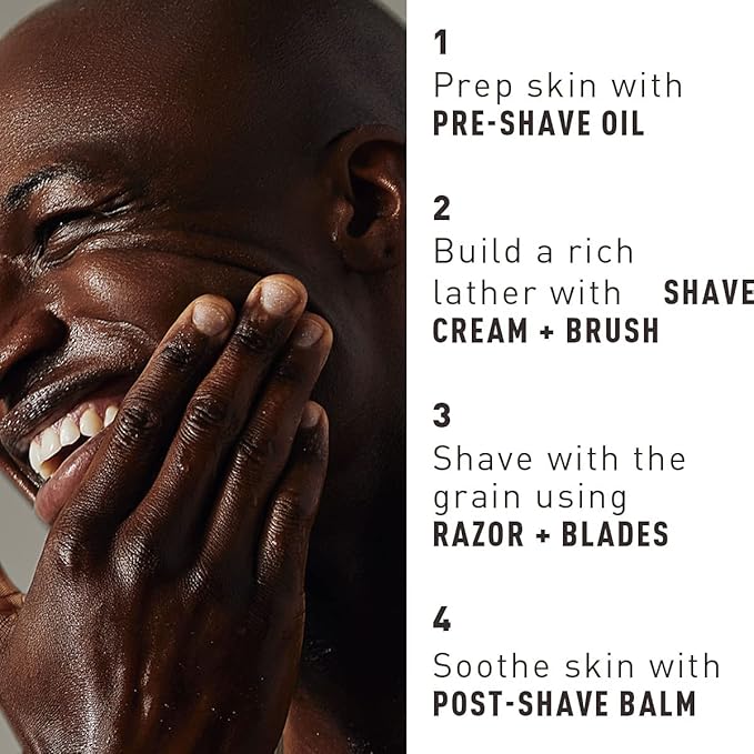 Bevel Shaving Kit for Men Includes Safety Razor with 40 Replacement Blades Luxury Shaving Brush Pre Shave Oil Shave Cream and Balm (Packaging May Vary)