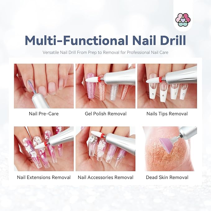 SAVILAND Professionl Nail Drill Kit: 35000RPM Rhinestones Nail Drill for Nails Electric Nail File Professional Portable Efile with Drill Bits Nails Filer Buffer Salon Home Manicure Pedicure