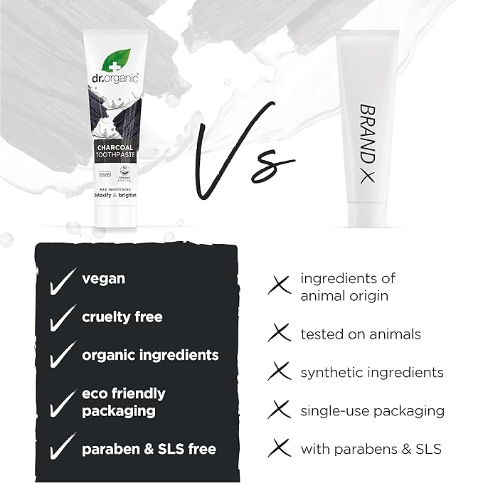 Dr Organic Extra Whitening Charcoal Toothpaste 100ml