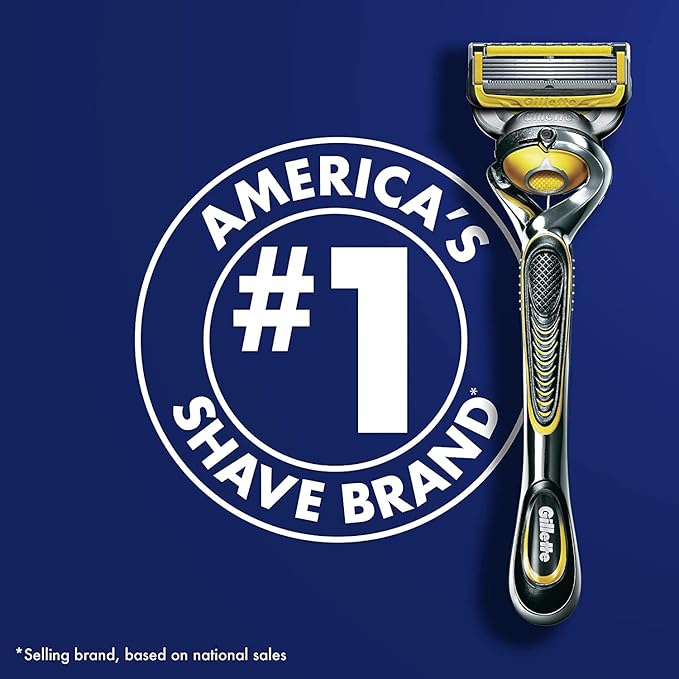Gillette ProGlide Shield Men's Razor 5 Bladed Razor with Precision Trimmer Comfortglide Lubrication Glide and Comfort Handle + 4 Blade Refills Holiday Gifts for Men