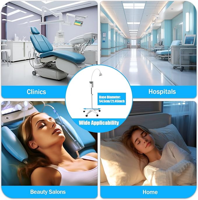 Zoom Teeth Whitening Lamp Professional Machine Light with 4 LED Bulbs &amp Remote Control Dental Adjustable up to 19.68in Timer 5-30 Mins for Home and Clinic Use