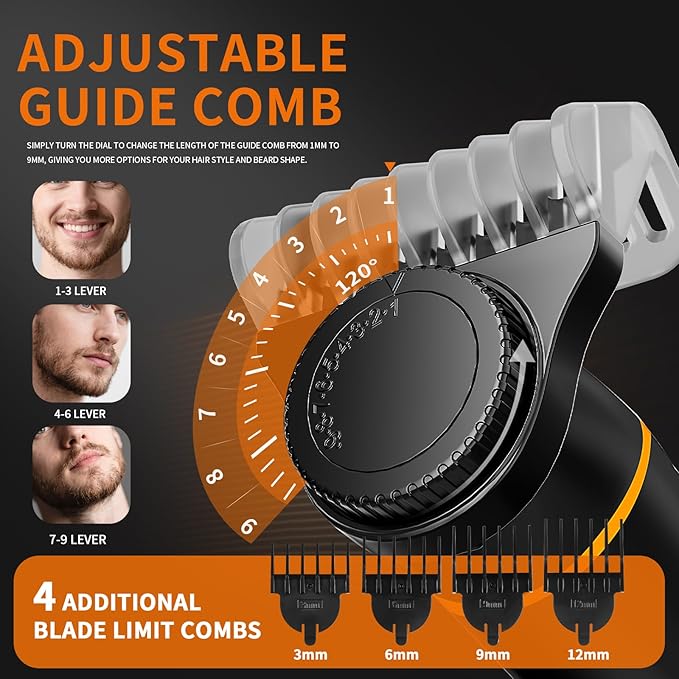 Head Shavers Bald Men&amp Manscape Body Hair Trimmer KitWaterproof Head Shaver for Bald Men with Body Hair Trimmer for Groin/Pubic/Balls USB-C Rechargeable with LED Display